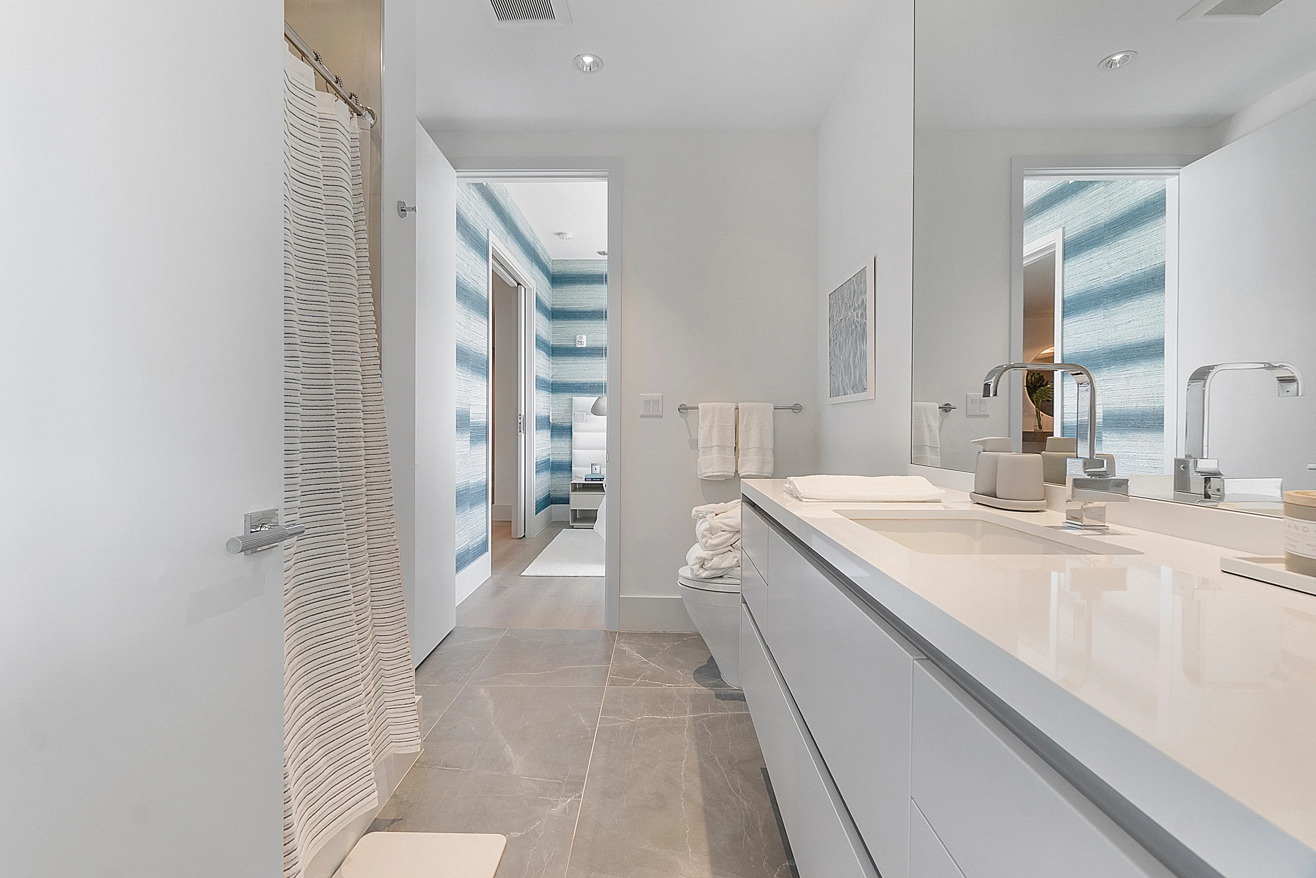 Bathroom in the Delray Beach House residence, designed by Luxe Design Studios